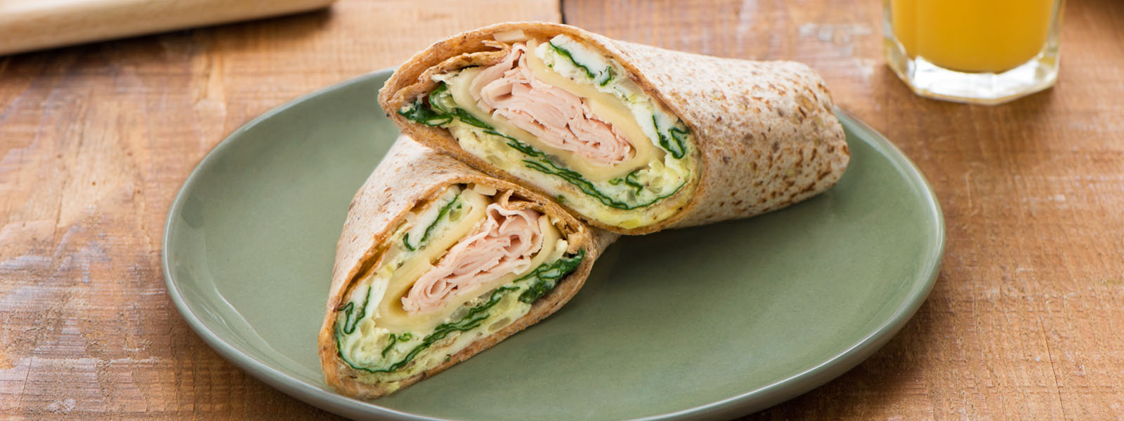 Egg White Spinach Omelette and Turkey Breakfast Wrap Dempster's